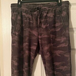Athleta camo Joggers with zip leg